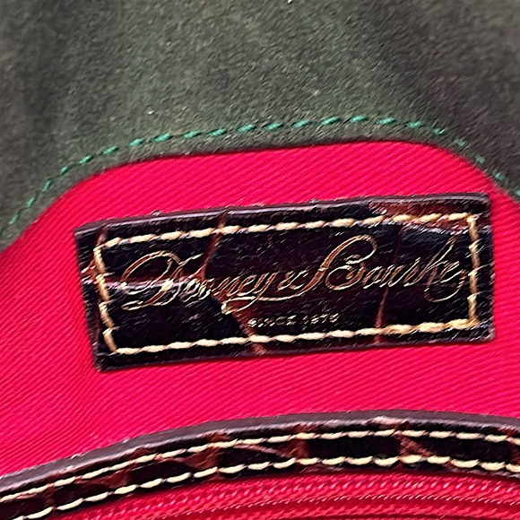 Dooney & Bourke Dark Brown Crocodile Print Leather Satchel Purse Bag 🌸🌸 - Picture 9 of 10